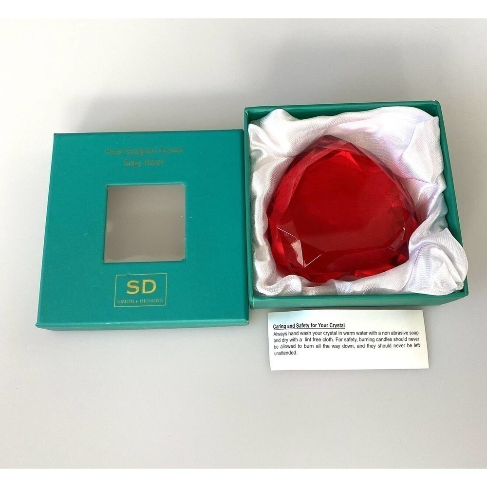 SD Simon Designs Paper Weight Rudy Heart Crystal Heart 3 D